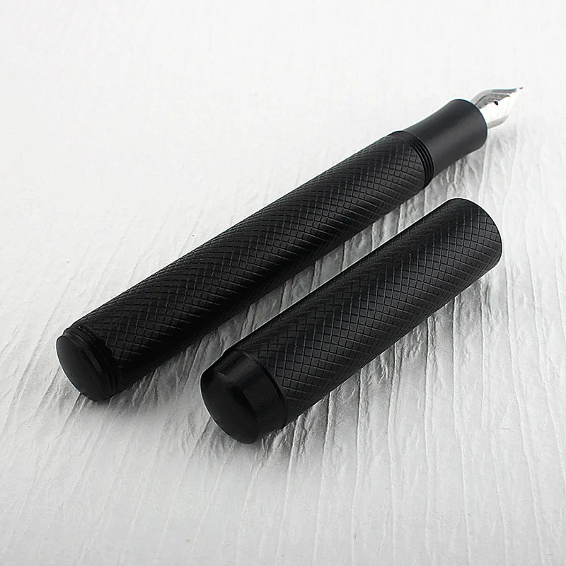 Premium Business Office Mini Short Black Fountain Pen Extra Fine 0.38mm Nib Writing Luxury Pen 2