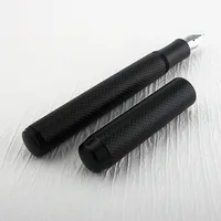 Premium Business Office Mini Short Black Fountain Pen Extra Fine 0.38mm Nib Writing Luxury Pen 2