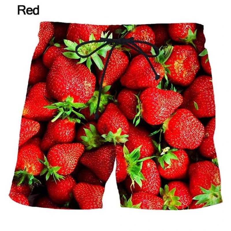 Holiday Hawaiian Men Beach Shorts 3D Print Fruit Watermelon Graphic Sport Shorts New Design Short Pants Personality Clothes 4