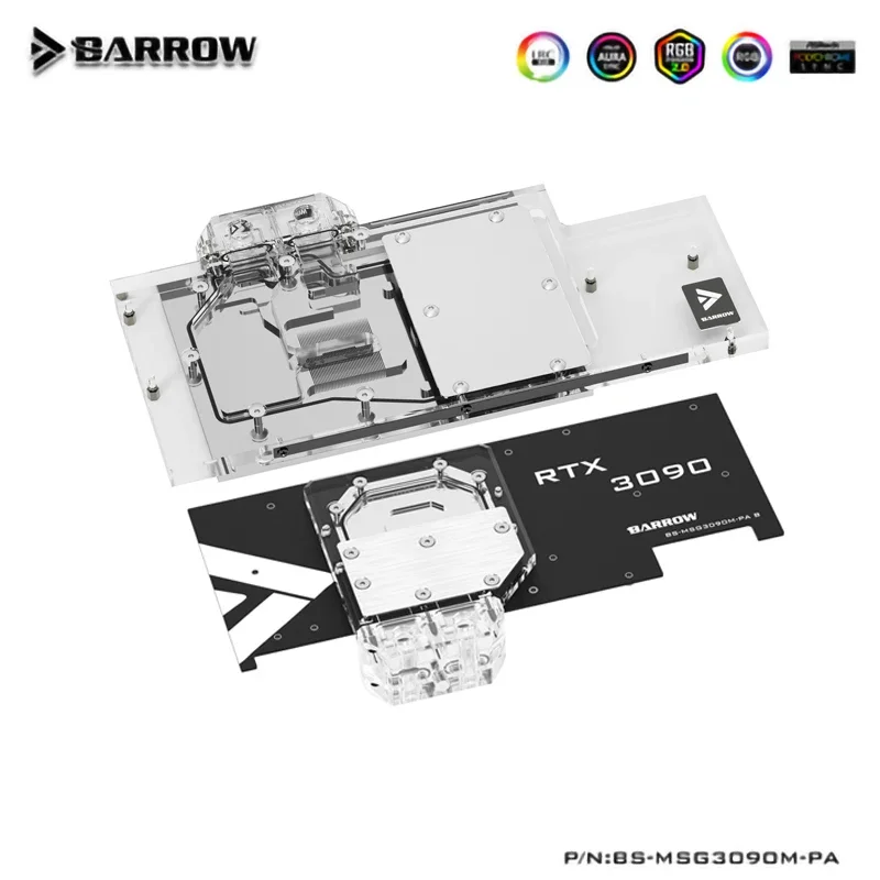 

Barrow Full Coverage GPU Water Block For VGA MSI RTX3090/3080 Ti GAMING/SUPRIM Cooler 5V ARGB 3PIN Motherboard AURA SYNC