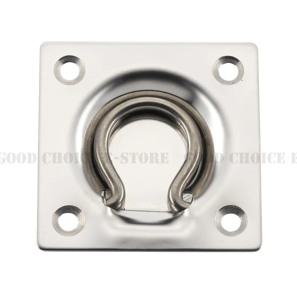 304 Stainless Steel Recessed Plate Floor Rope Tie-Down Lashing D-Ring Pad Tiedown Anchor for Trailer Truck
