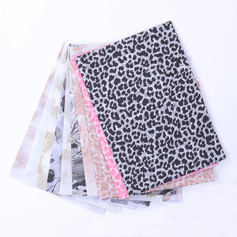 20sheets Leopard Printed Translucent Tissue Paper 50X70CM Wrapping Paper Gift Packaging Craft Roll Wine Clothing Wrapping