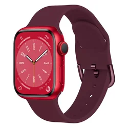 Premium Silicone Wristband Bracelet for S10-46mm 42 44 45 49 (Wine red)