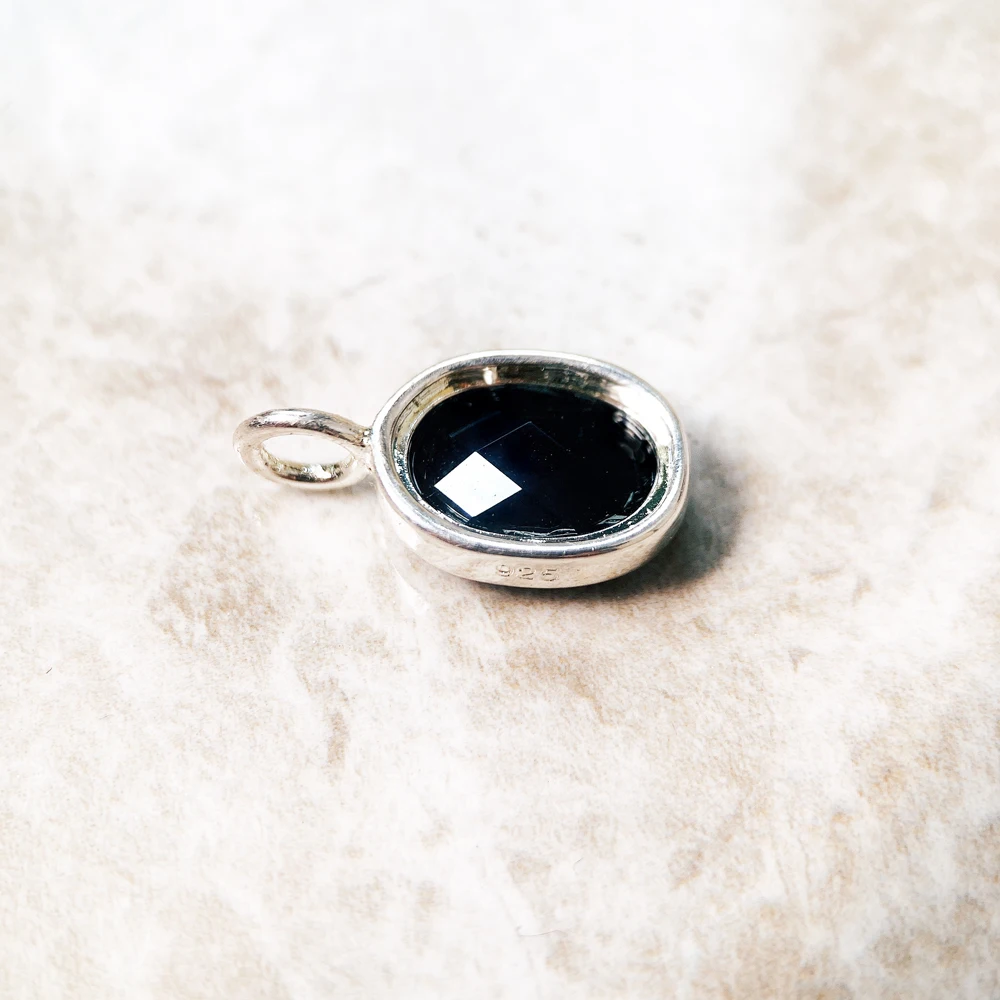 Pendant Oval Black Crystal 925 Sterling Silver Accessories Gift For Women Europe Style pendant necklace,silver pendant