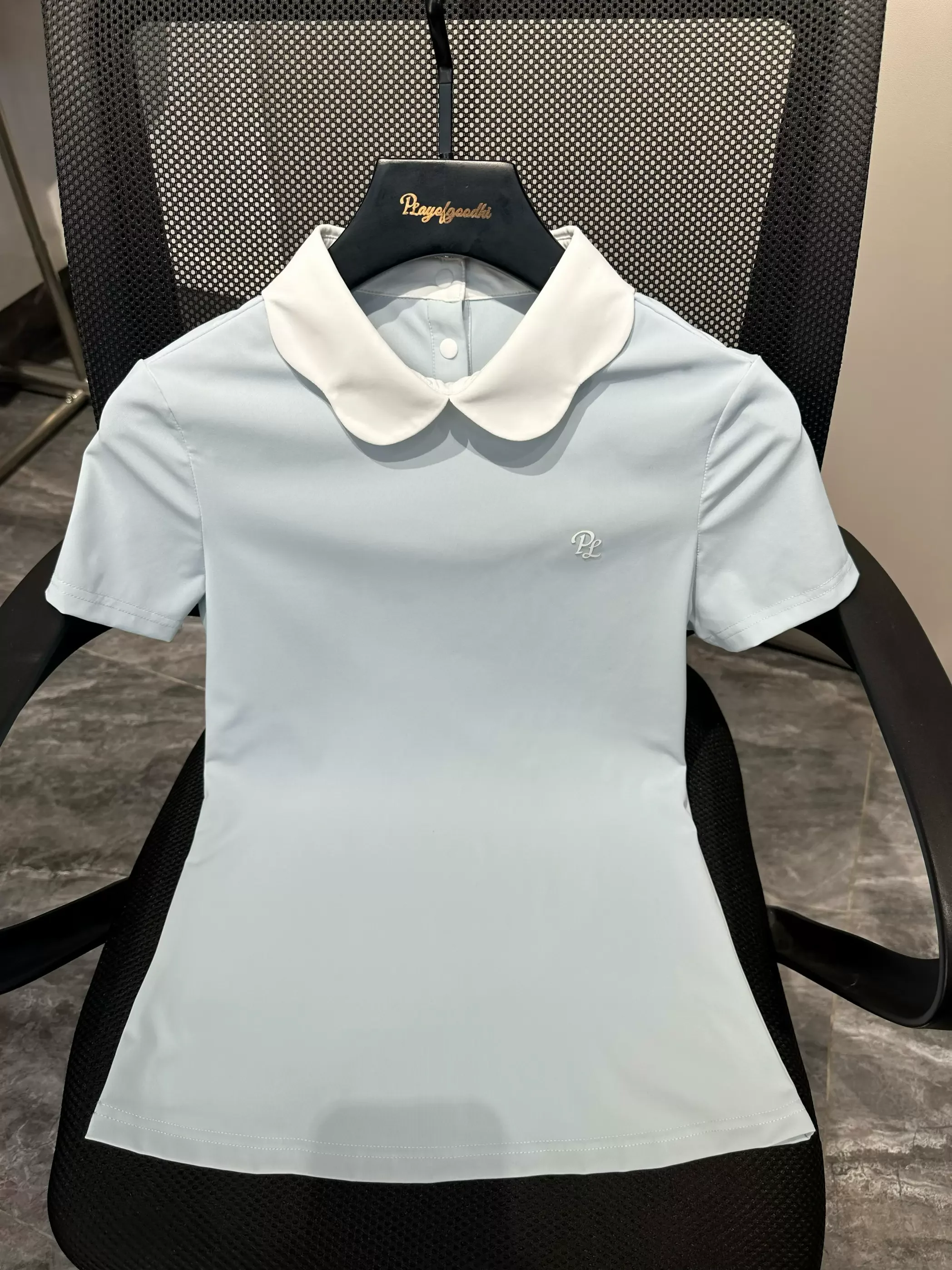 New sporty clothes suit woman petal collar short sleeve shirt summer slim-fit t-shirt ladies golf skirt with inner shorts