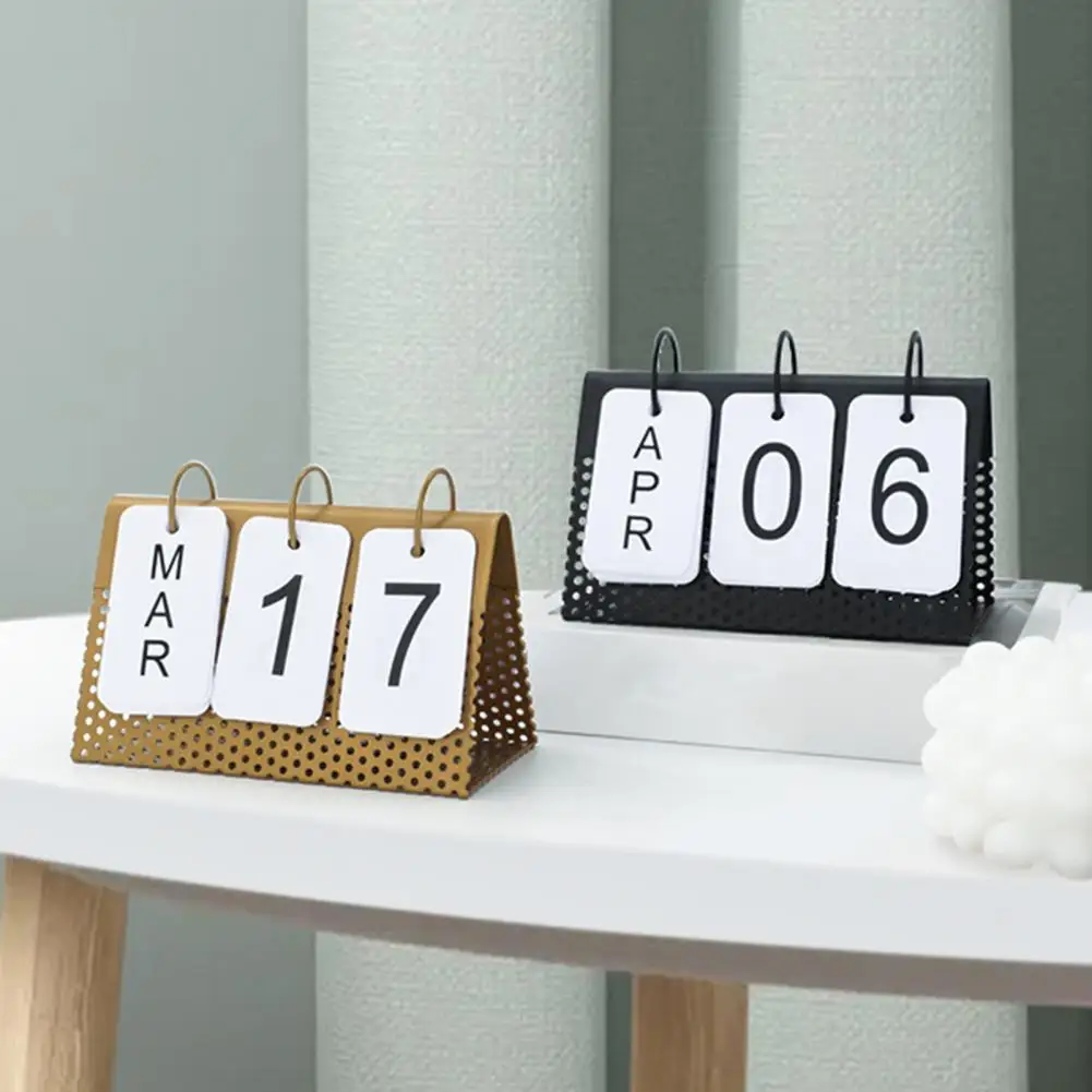 

Flip Perpetual Metal Calendar for Daily Office Home Decor Monthly Weekly Year Planner Kitchen Desk Decor