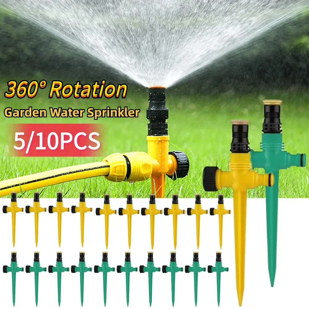 Garden Sprinkler 5/10pcs 360&deg; Rotation Automatic Lawn Irrigation Head For Garden Lawn Plant Watering