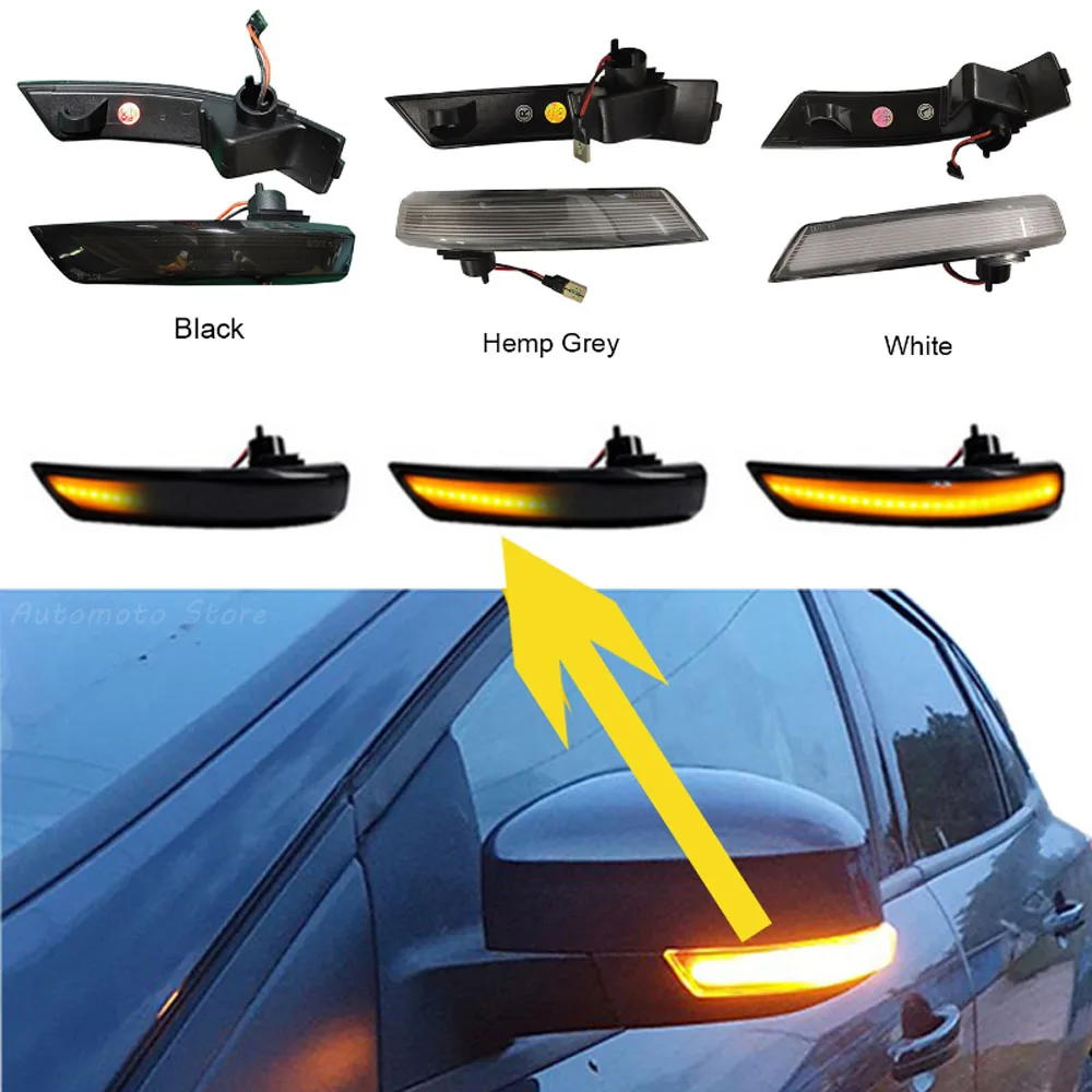 

Car wing indicator blinker Rearview mirror streaming water turn signal light Dynamic turn signal light For Ford Focus 2 MK2 MK3