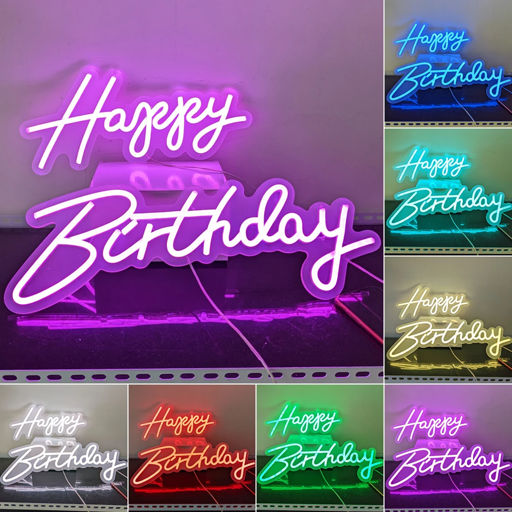 LargeSizeHappyBirthdayNeonSign76cmandCustomBirthdayParty