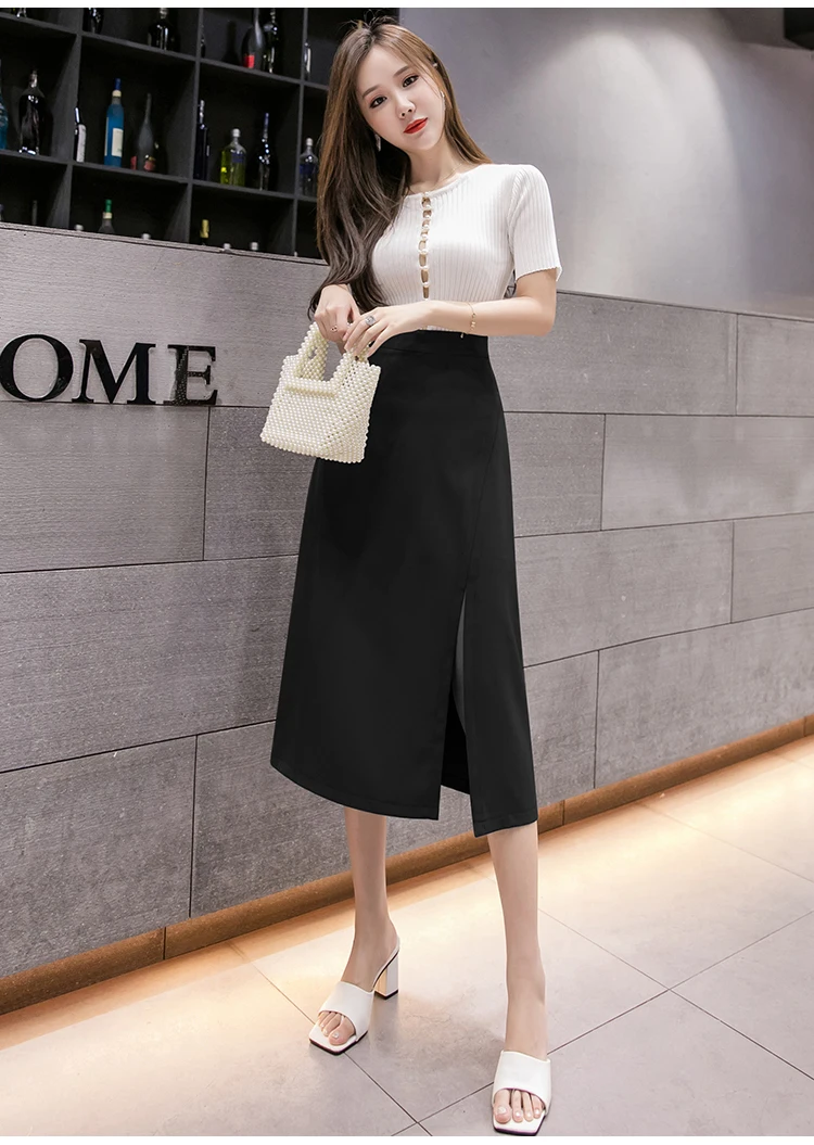 Women Elegant A-line Skirts New Arrival 2022 Fashion Korean Style Solid Color All-match Office Lady High Waist Long Skirt W1023 slazenger skort