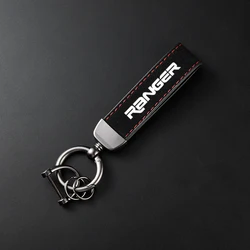 High - Grade Leather Suede Keychain Car Sport Key Ring (Black red)