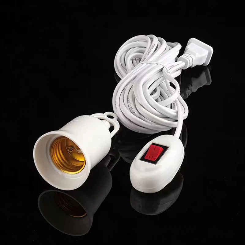 E27 250V 5A Suspension Universal Screw Socket With Switch Lamp Plug Holder Adapter Converter With Switch Lamp 2.3m Wire Length