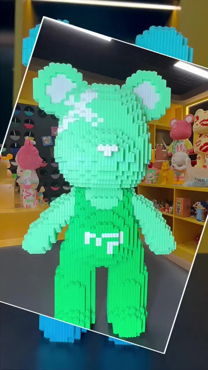 32 см Tide Play Розовый Красный Желтый Ремешок Медведь Пазл Строительный Блок Сборка 3D