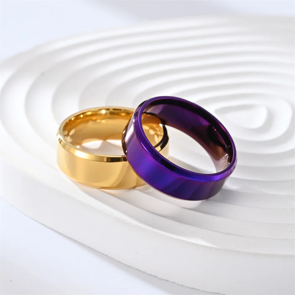 7 colori 8mm Anelli da uomo Anelli in acciaio inossidabile al tanio per uomo Donna Anello di fidanzamento per matrimonio spazzolato opaco Regalo di gioielli per coppie  36