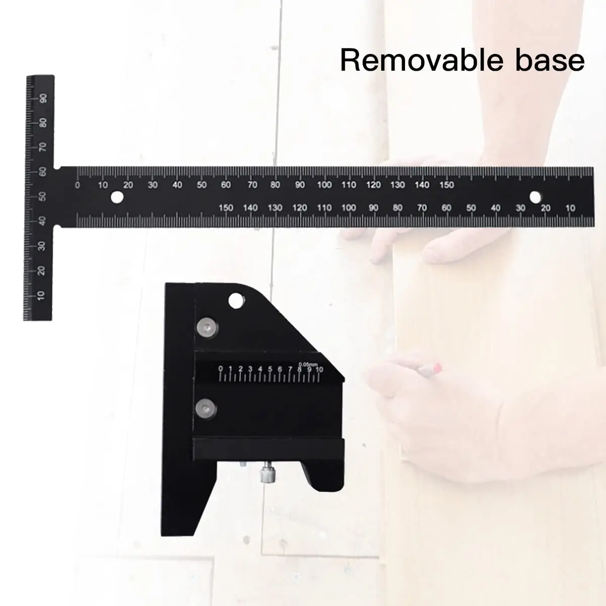

Woodworking Tool T Ruler Sliding Gauge Aluminum Alloy Scribe Ruler Depth Gauge T-Square Scribing Measuring Tools Marking Gauge