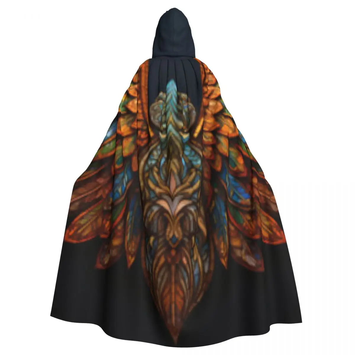 

Long Cape Cloak Abstract Wing Hooded Cloak Coat Autumn Hoodies