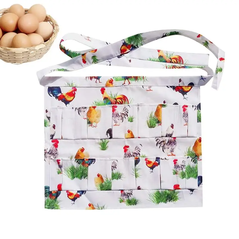 

Egg Collecting Apron 12 Pockets Elastic Egg Carrier Apron Fine Stitching Perfect fit For Chicken Duck Eggs Farmhouse Kitchen