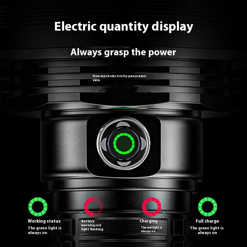 مصباح يدوي LED عالي الطاقة وبعيد المدى، مع بطارية...