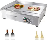 Electric Griddle,Electric Countertop Flat Top Griddle,110V 1600W Electric Flat Top Grill,Non-Stick Restaurant Teppanyaki Stainle 1