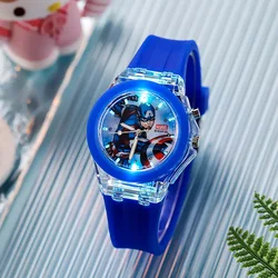 Colorful Spiderman Kids Watch with Flashing Light and Silicone Strap (XFG - MD - Blue)