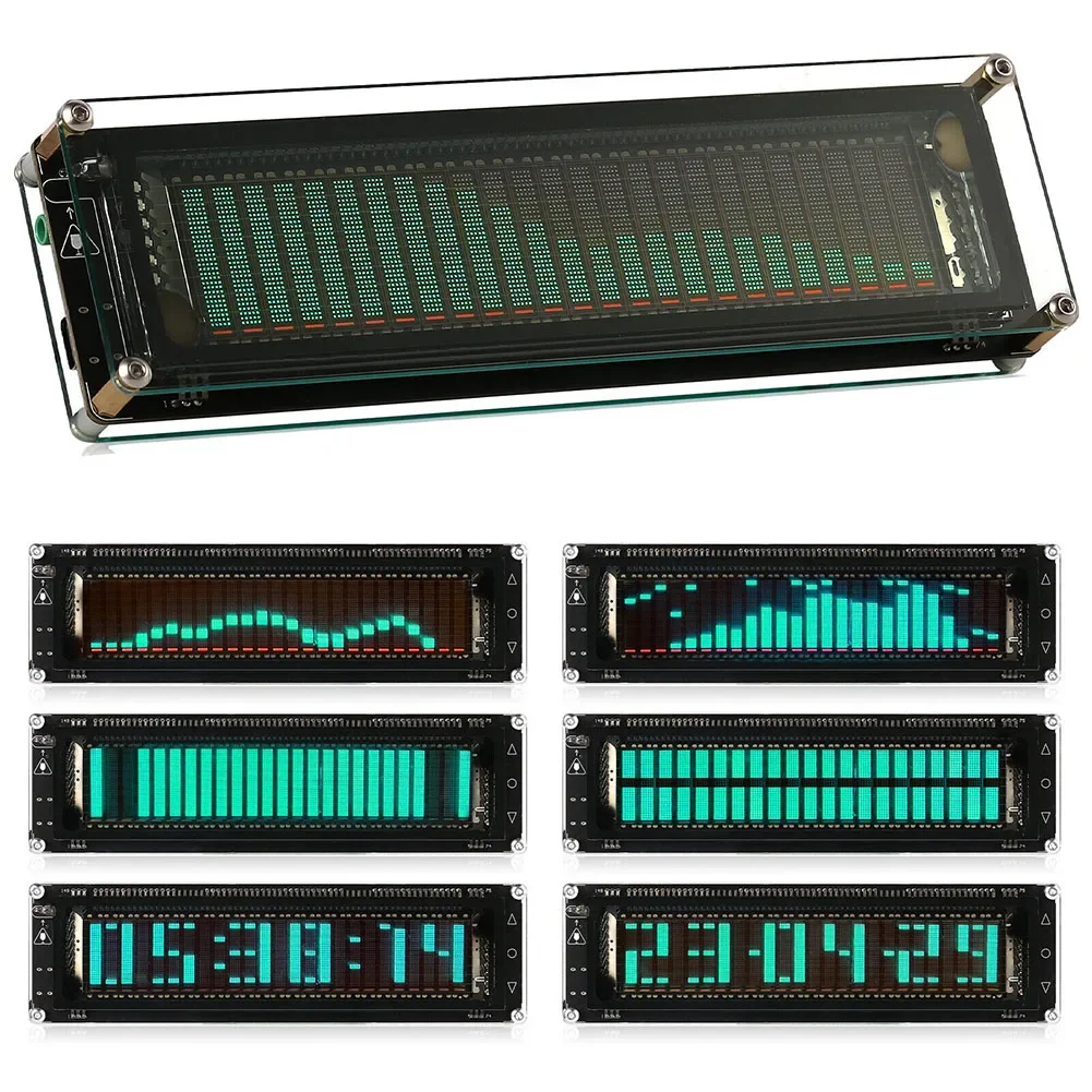 Audio Spectrum Analyzer Board Meter VU Meter Screen Display 32Hz-20KHz AK2515 Acrylic Spectrum VFD Sound Level 3