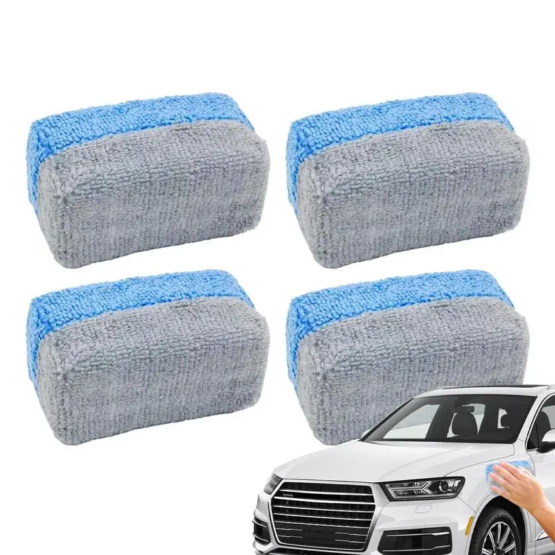 

Microfiber Car Wax Applicator 4Pcs Car Coating Sponges Car Washing Tools For Waxes Coatings Sealer Conditioners Application