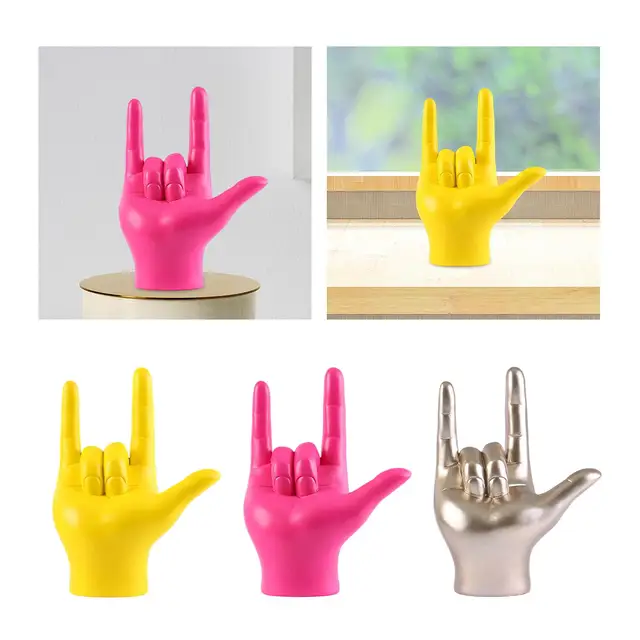 Rock On Finger Gesture Statue Figurine 5