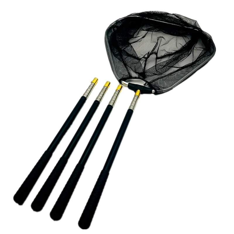 JIEXING 1.5m Fishing Net Pole + Net Stainless Steel Telescoping Fishing