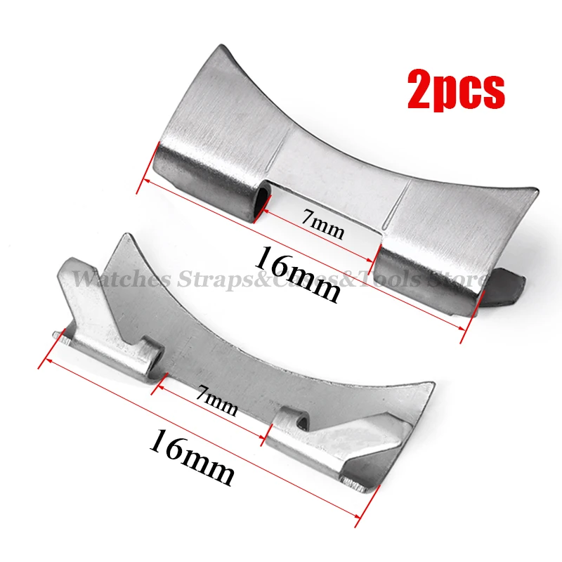 Curved End Link Stainless Steel Strap Adapter - Universal Watch Accessories (2pcs)