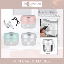 

100/250mL Mini Electric Garlic Chopper USB Charging Ginger Masher Machine Sturdy Durable Chili Vegetable Crusher Kitchen Tool