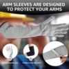 1 Pair Cut Resistant Sleeves Safety Anti-Puncture Full Finger Gloves Breathable Long Arm Cover Protector for Arm Work Protection 5