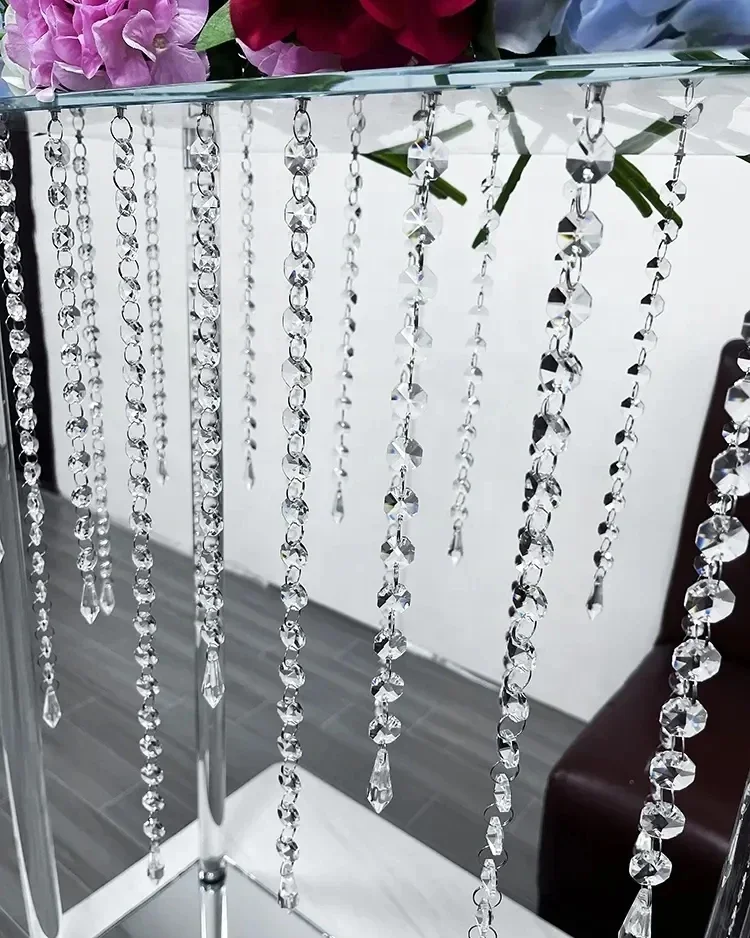 6pcs Wedding Table Party Clear Tall Acrylic Candelabra crystal 4