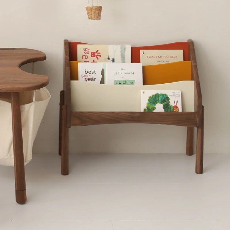 

Picture Book Cabinet Solid Wood Children's Bookcase Magazine Rack Storage Rack Picture Book Rack Storage Rack Baby Bookcase