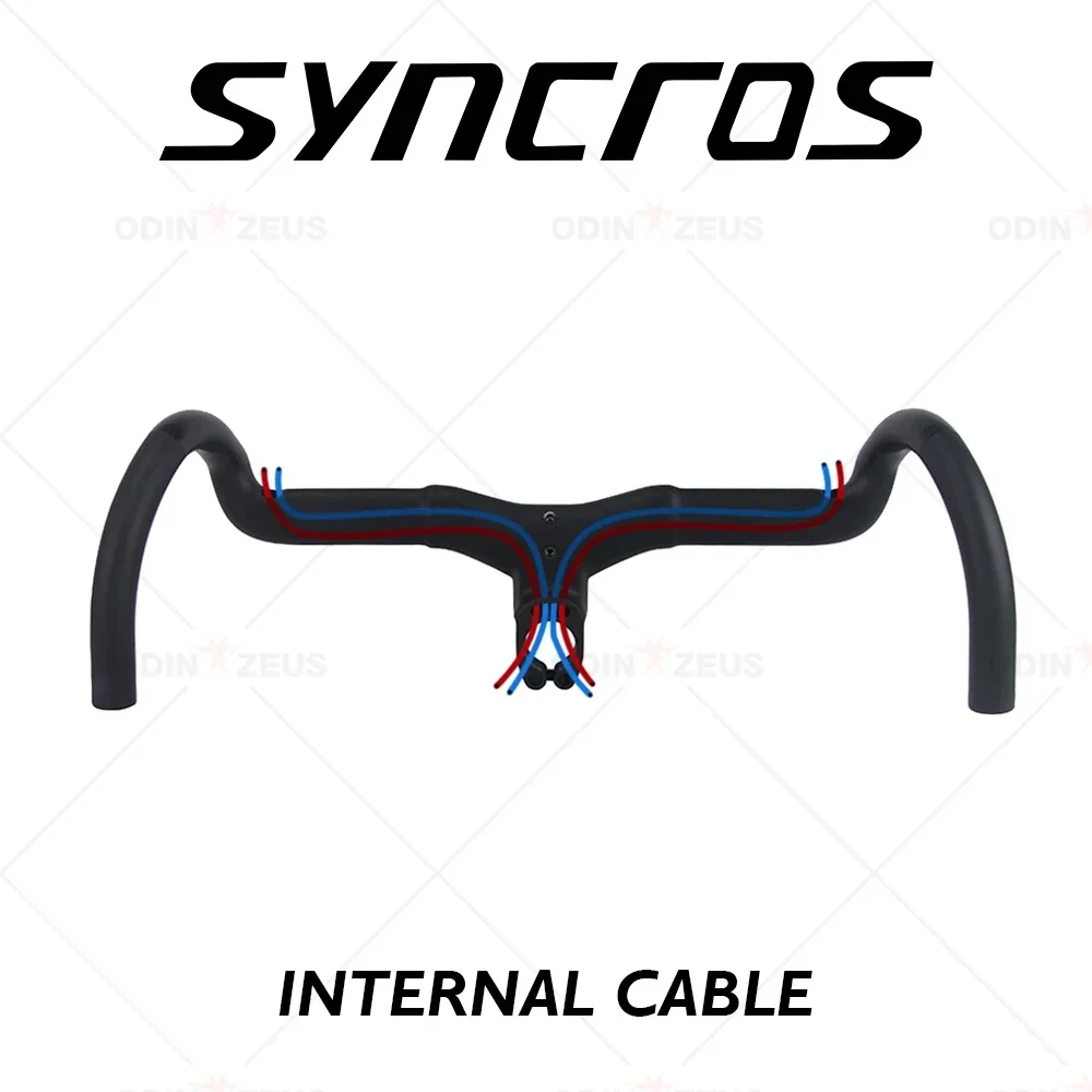 Syncros Gravel Handlebar Creston IC Sl x Full Internal Cable Routing Road Handlebar T1000 Carbon Integrated Gravel Cockpit Di2 bicycle handlebar