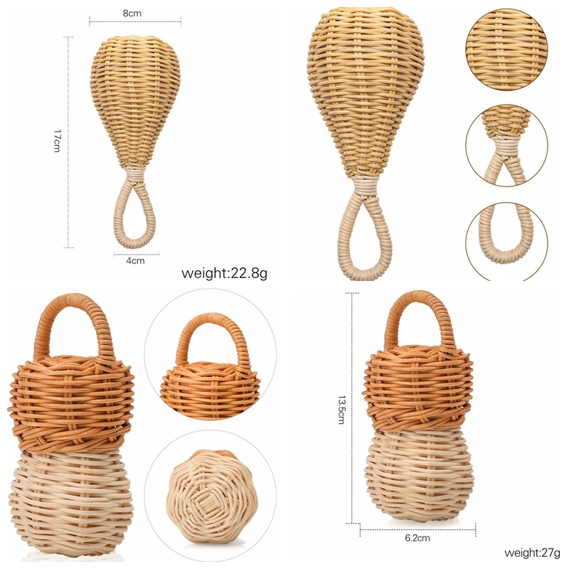 Baby Handmade Rattan Rattles Toys Sand Hammer Musical Rattle Hand Woven Infant Mobile Hand Bell Sensory Attetion Training Toys baby toys baby rattle toys hanging rattles toy ball rattle toy