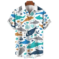 Hawaiian Shirts for Men Casual Tees Sea Life Pattern Short Sleeve Top Summer Fashion Shirt  Octopus Print T-Shirt Men's Clothing 1