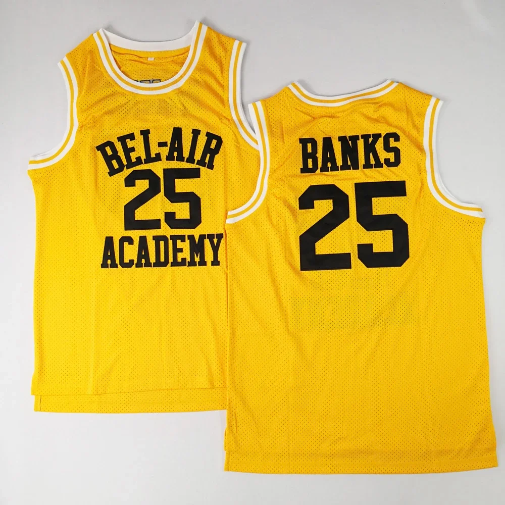 Will Smith Jersey #14 Carlton Banks #25 Bel-Air Academy Basketball Jersey Mens Shirt All Stitched TV Cosplay S-3XL ping
