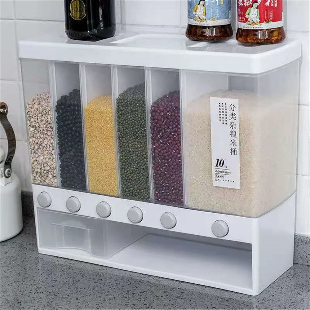 

Rice Separate Bucket Grain Sealed Container Dry Food Dispenser Grain Storage Jar Kitchen Organizer Container Box Storage Box