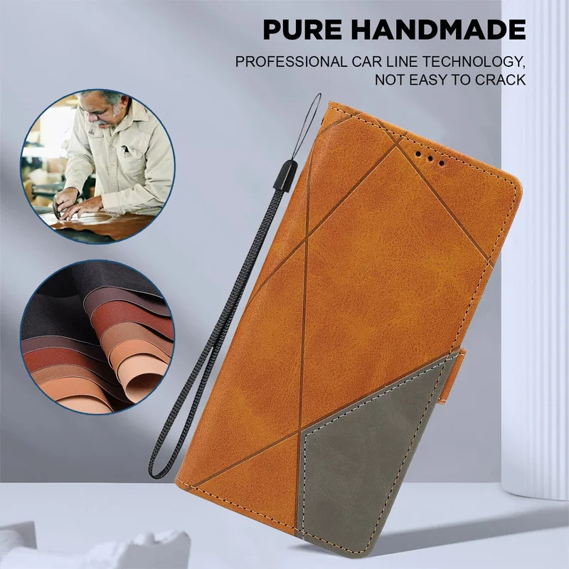 Elegant Leather Flip Wallet Book Cover - Premium Protective Case