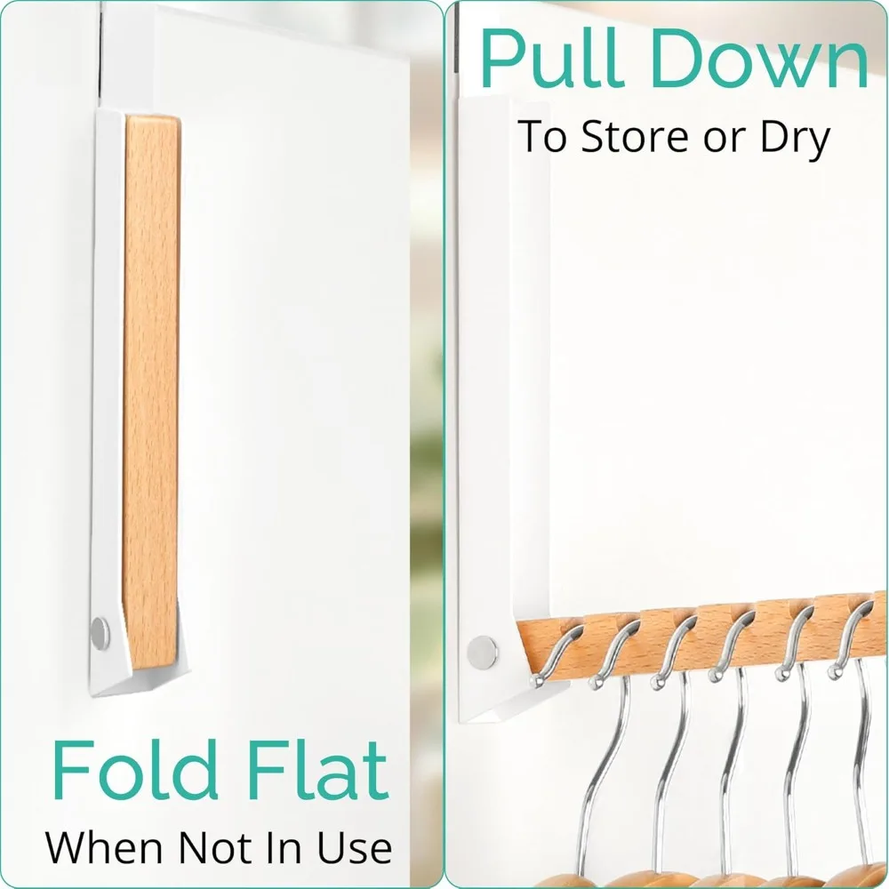 Over The Door Coat Rack - Portable Foldable Laundry Hanger Dryer Rack - Ideal for Travel and Laundry Needs - Convenient Over The