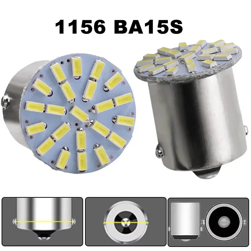 방향 지시등 LED 전구 1156 BA15S R5W R10W 1157 BAY15D 3014 22 SMD 주간 주행 램프 6000K 흰색