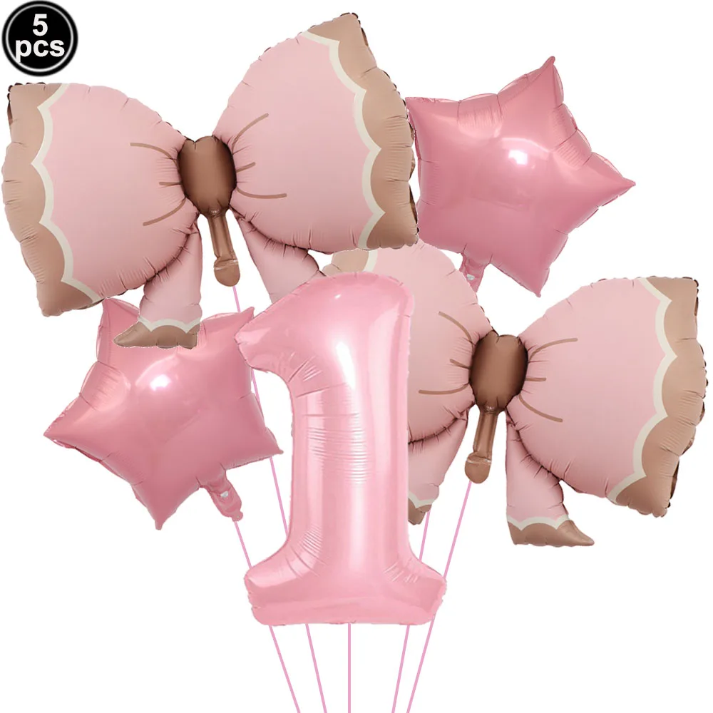Pink Bow Party Supplies: Elegant Disposable Tableware Set