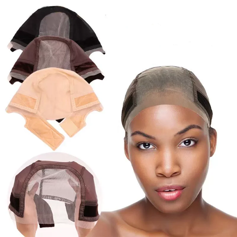 U-shaped wig net cap 4*5 black velvet lace wig head cover net cap elastic head cover U-shaped hat leather hair