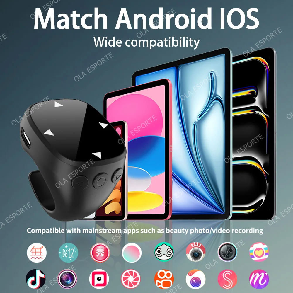Remote Control Suitable For Ios Bluetooth Page Turning Ring Camera Remote Control Function Compatible Smart Fingertip Rings 2025, Alina Gadgets