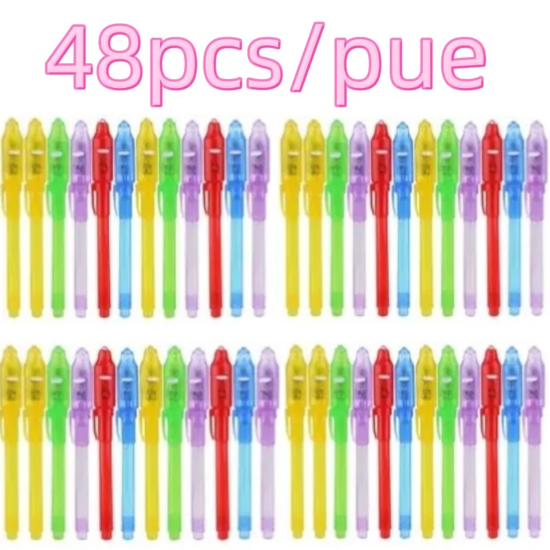 Invisible Ink Pen, Upgraded Spy Invisible Ink Pen With UV Light Magic Marker For Secret Message And Kids Halloween Goodies Bags Toy 6pcs