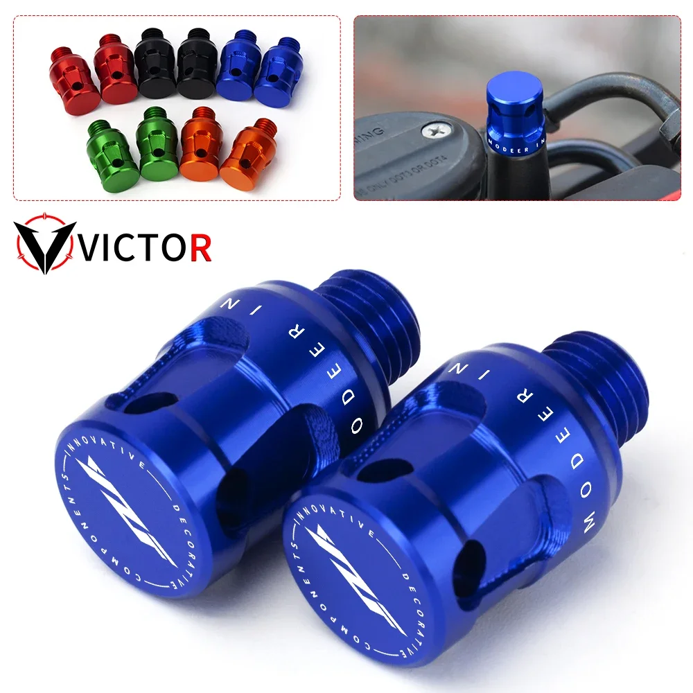 

For Yamaha YZF XSR700 TMAX Motorcycle M10*1.25 CNC Aluminum Mirror Hole Plugs Screws Bolt Accessories 1 Pair Universal All Years