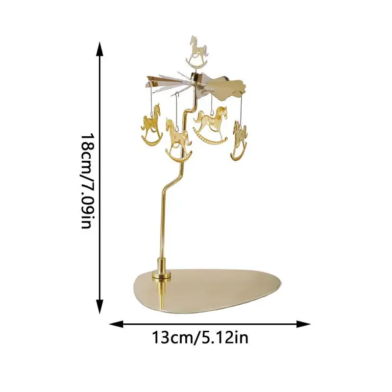 Candle holders Rotary Candle Holder Metal Spinning Candle Holder With Tray Rotating Candlestick Set Stainless Steel Aromatherapy Wind Chime