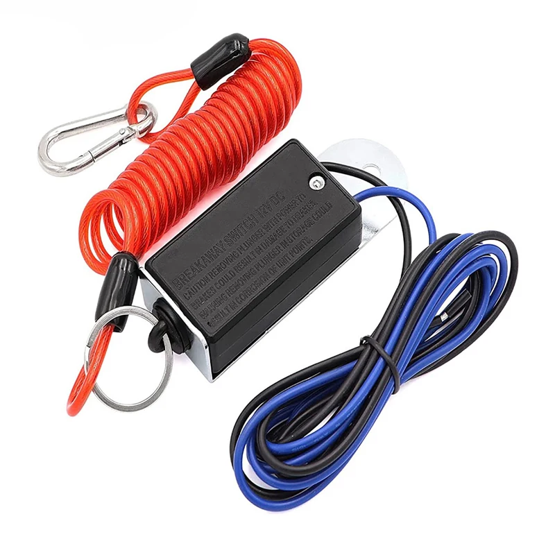 

NEW Electric Breakaway Switch Battery Break Away Coiled Cable System Fit for Trailer Towing Caravan Camper Car Accessories