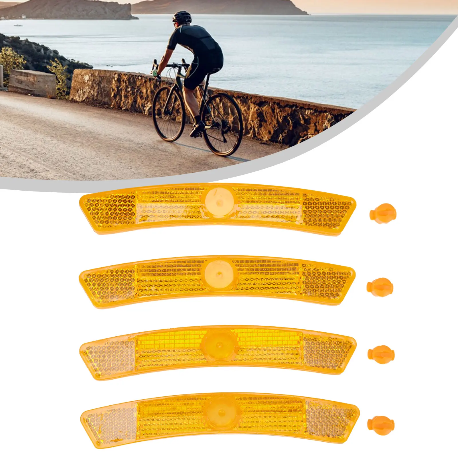 

4pcs Bike Reflective Strips /Bike Spoke Reflector Mountain Bike/ Steel Rim Spoke /Reflectors Bicycle Accessory Parts 125*20mm