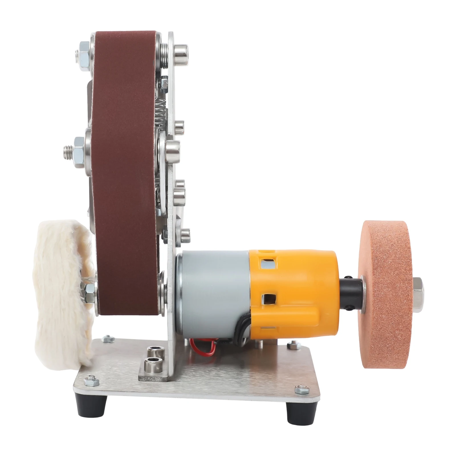 Bandschleifer 1x30 Zoll Mini-Tischschleifer mit Variabler Geschwindigkeit, Schleifband und Polierscheibe für Messermacher, Holz, Metall und DIY – Detail 8